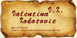 Valentina Kokotović vizit kartica